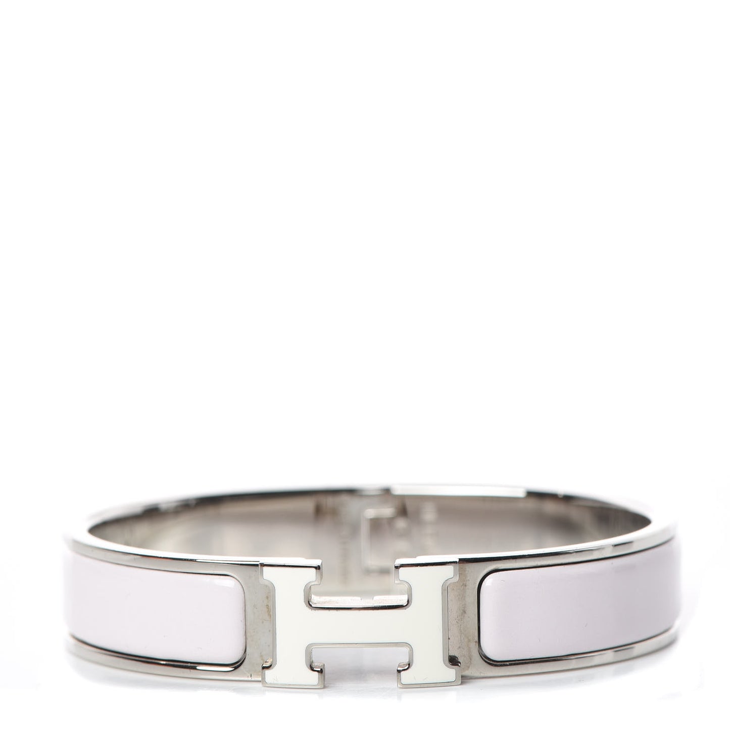 Enamel Narrow Clic Clac H Bracelet PM Rose Nymph White