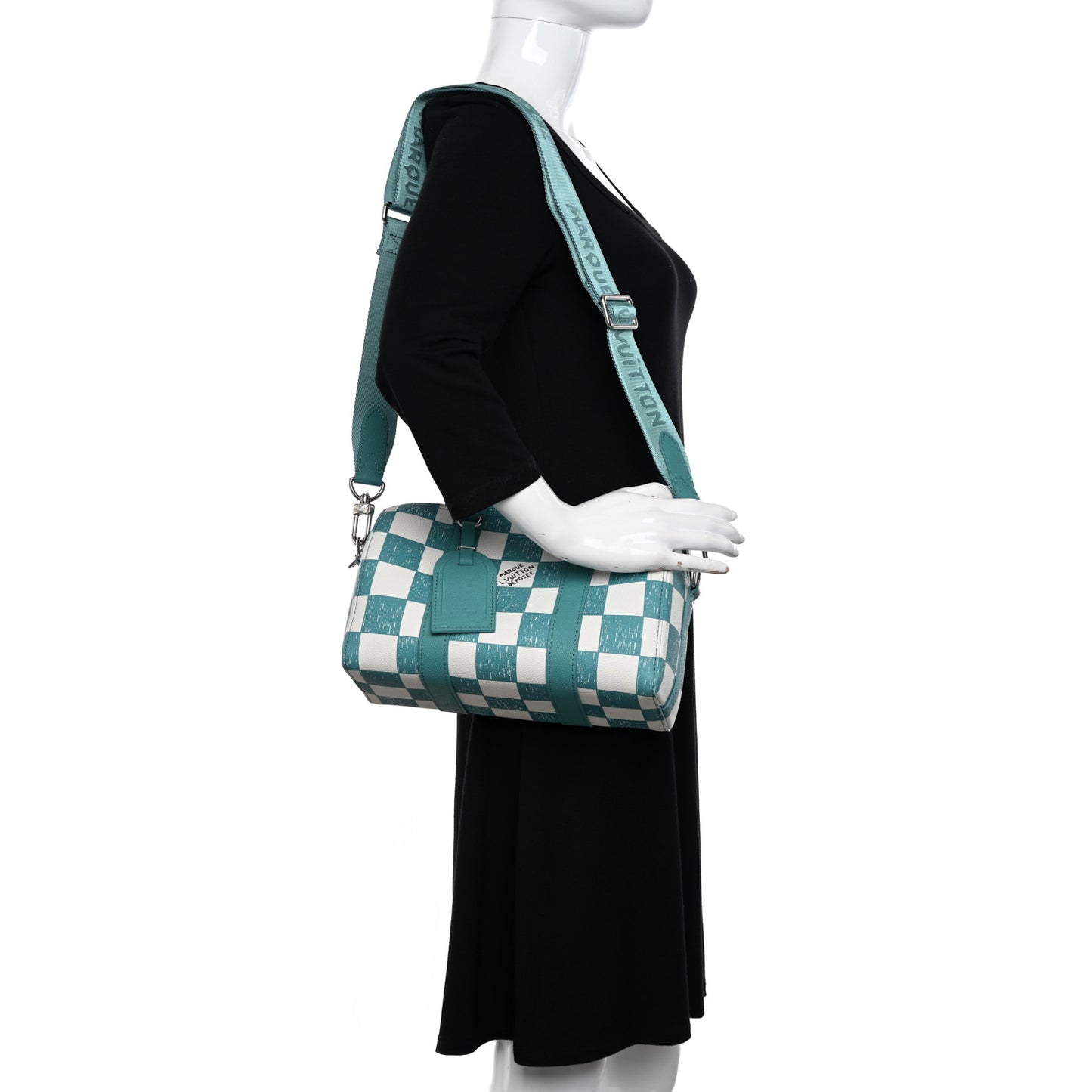 Calfskin Damier City Keepall Teal