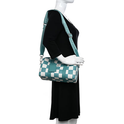 Louis Vuitton Calfskin Damier City Keepall Teal 2 of 9