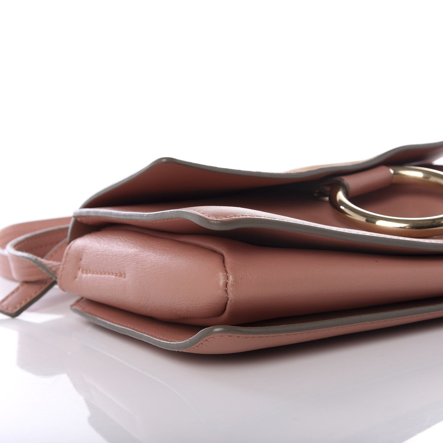 Chloe Suede Calfskin Small Faye Shoulder Bag Nougat 7 of 9