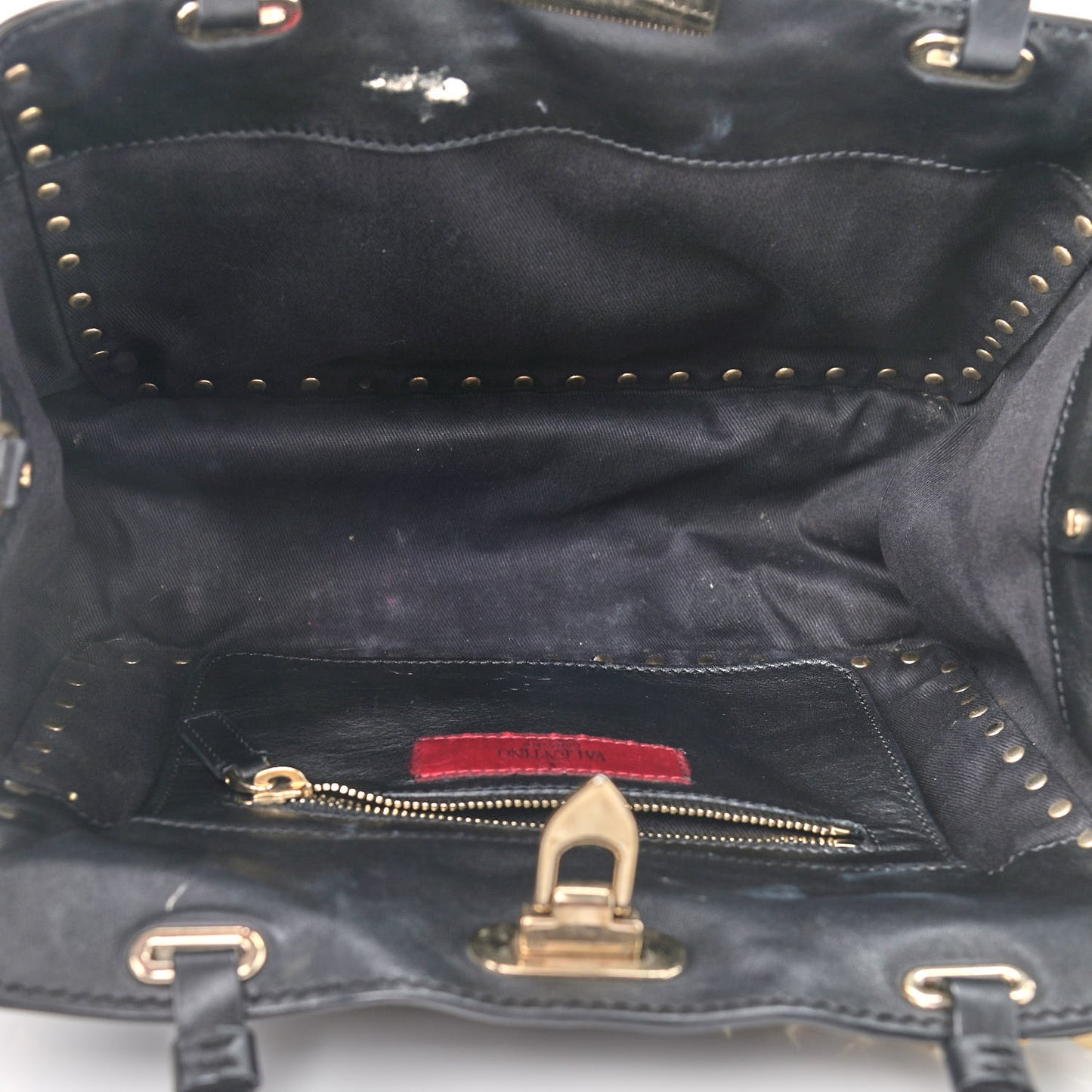 Vitello Small Rockstud Tote Black