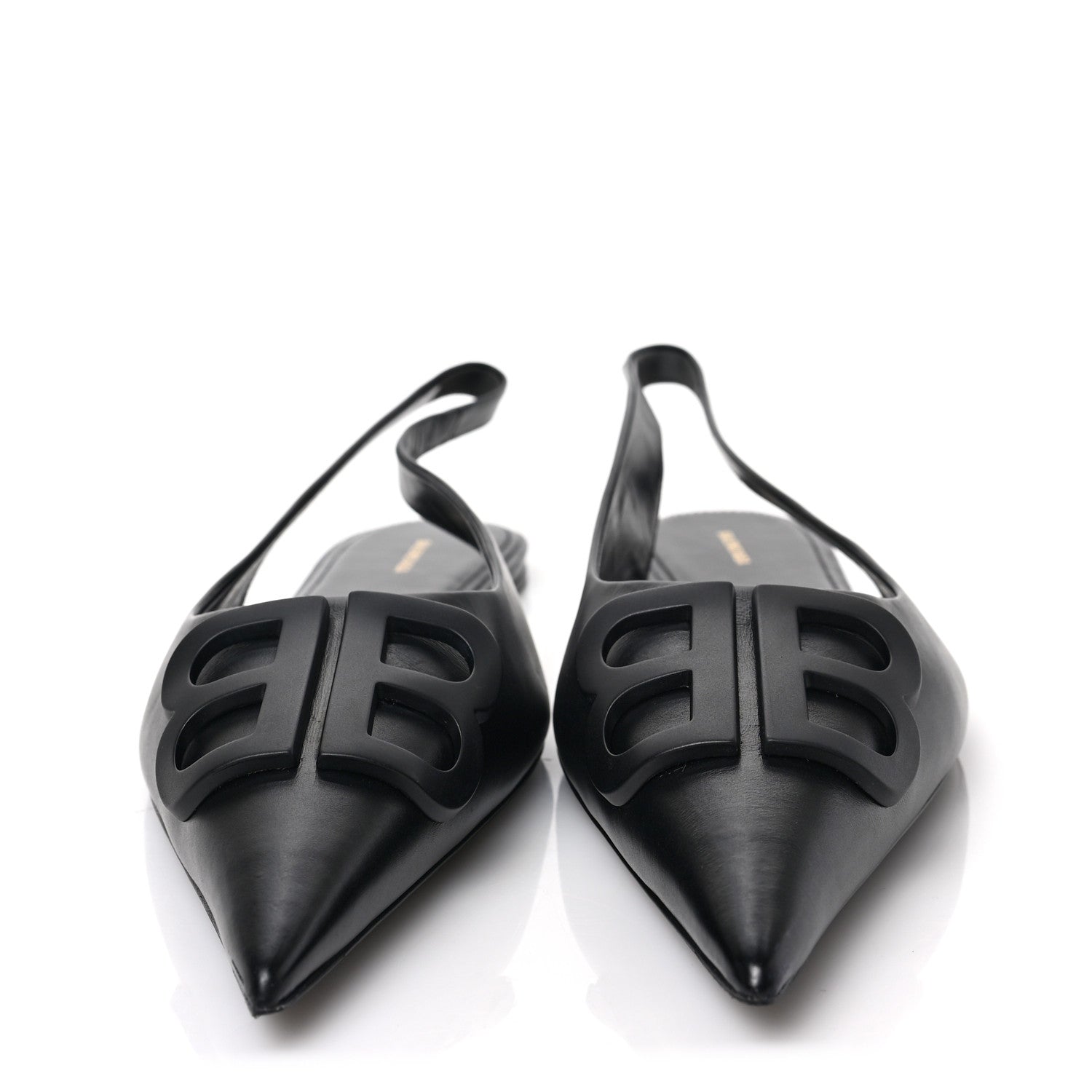 Balenciaga Calfskin BB Knife Pointy Toe Slingback Flats 38 38 Black 2 of 7