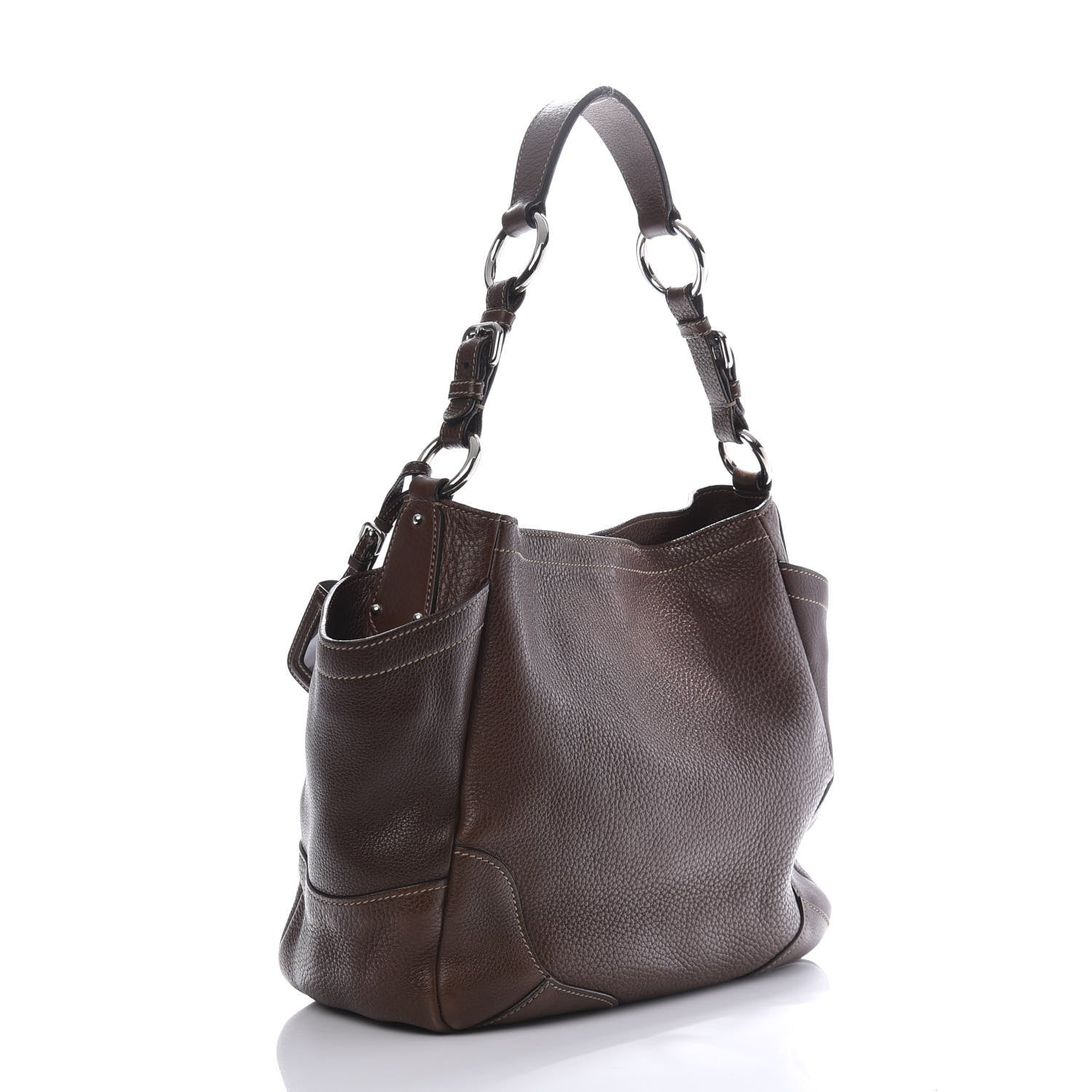 Prada Vitello Daino Side Pocket Hobo Bruciato 3 of 14