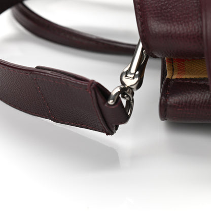 Burberry Grainy Calfskin House Check Medium Banner Tote Mahogany Red 10 of 10