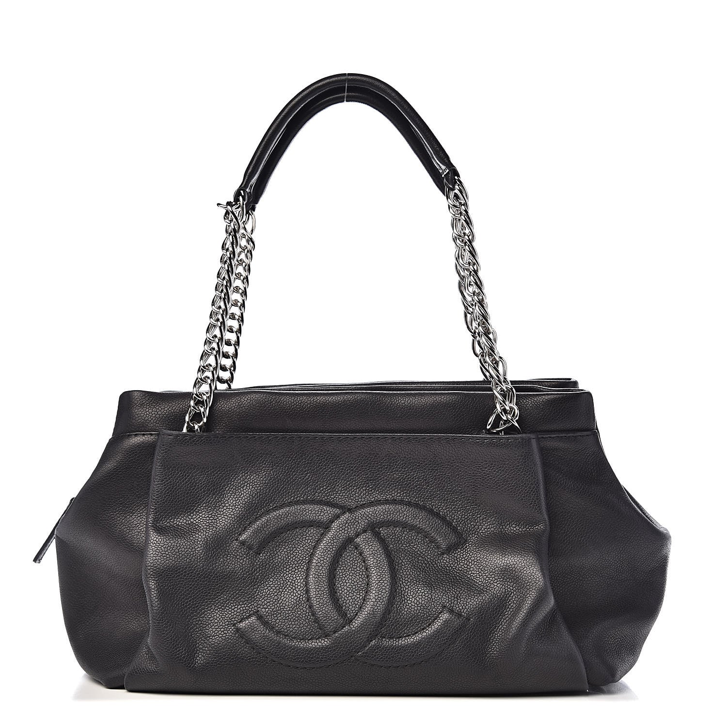 Chanel Caviar CC Tuck Medium Tote Black 1 of 15