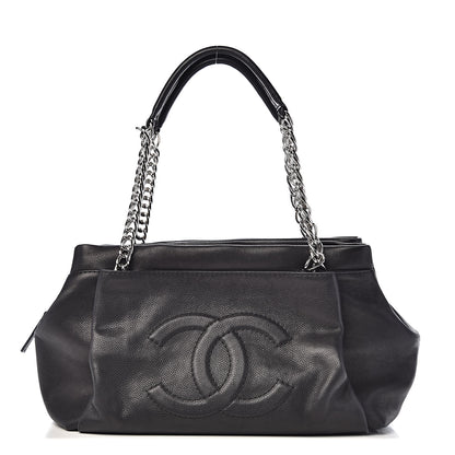 Chanel Caviar CC Tuck Medium Tote Black 1 of 15