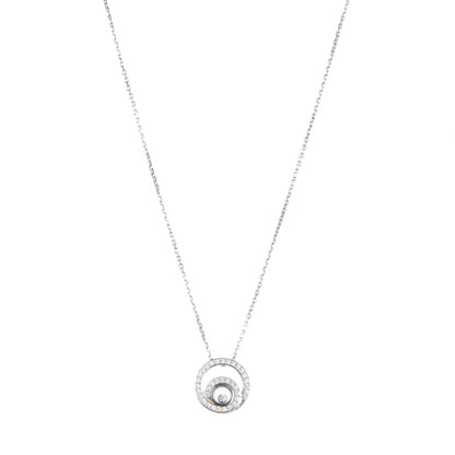 Chopard 18K White Gold Diamond Happy Pendant Necklace 1 of 6