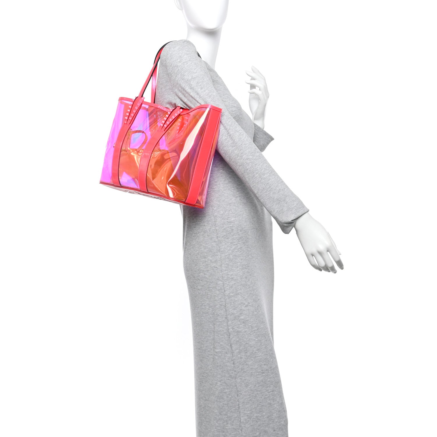 Christian Louboutin PVC Spikes East West Cabata Tote Pink 1790023