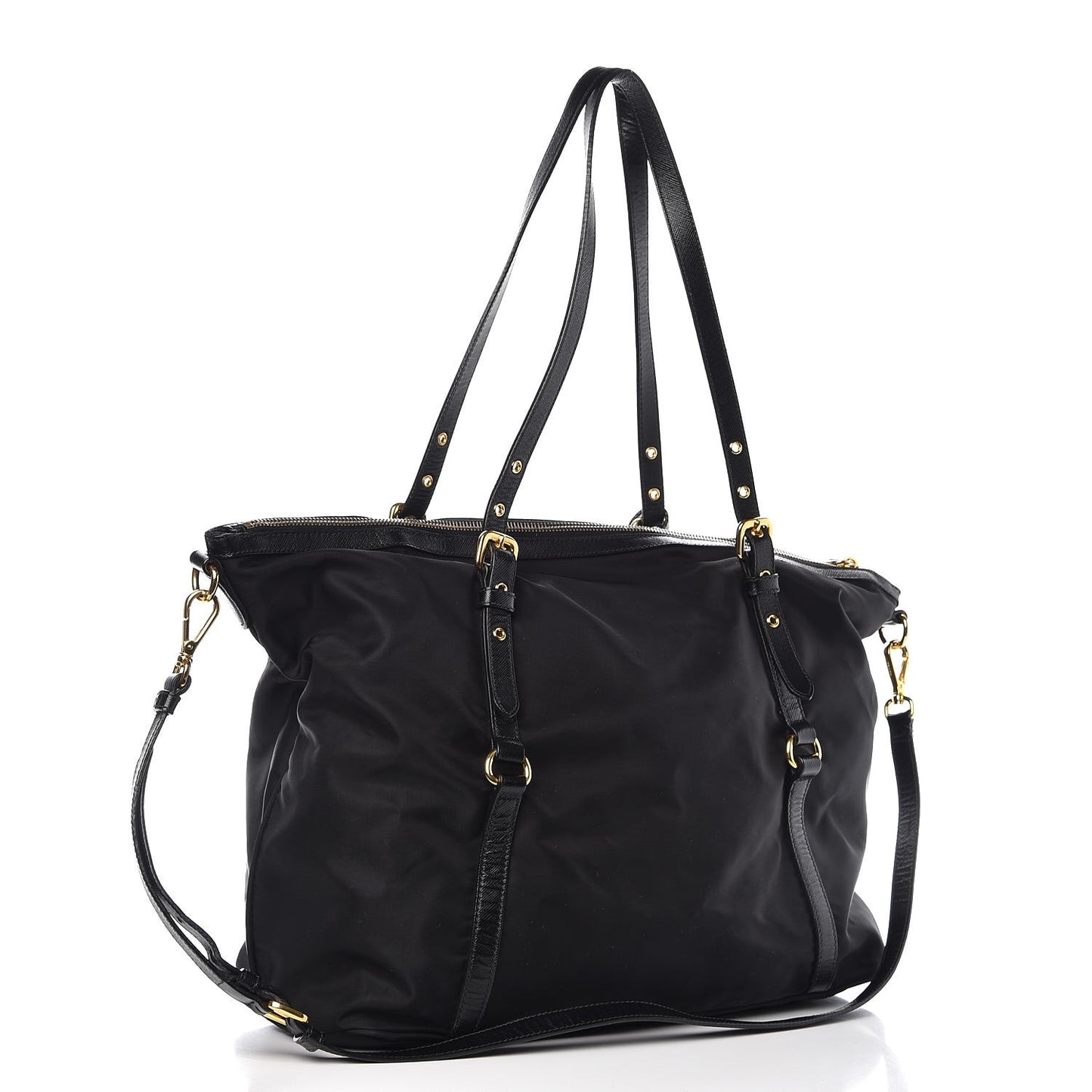 Tessuto Nylon Saffiano Tote Black