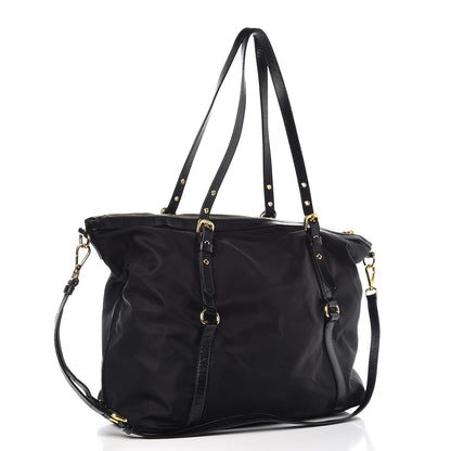 Prada Tessuto Nylon Saffiano Tote Black 4 of 9