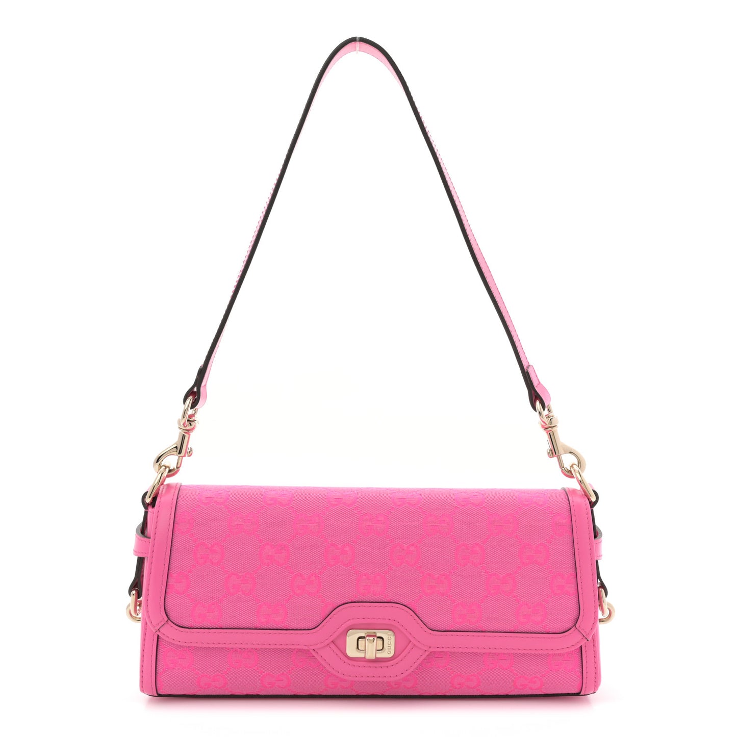 GG Monogram Textured Dollar Calfskin Small Luce Shoulder Bag Pink