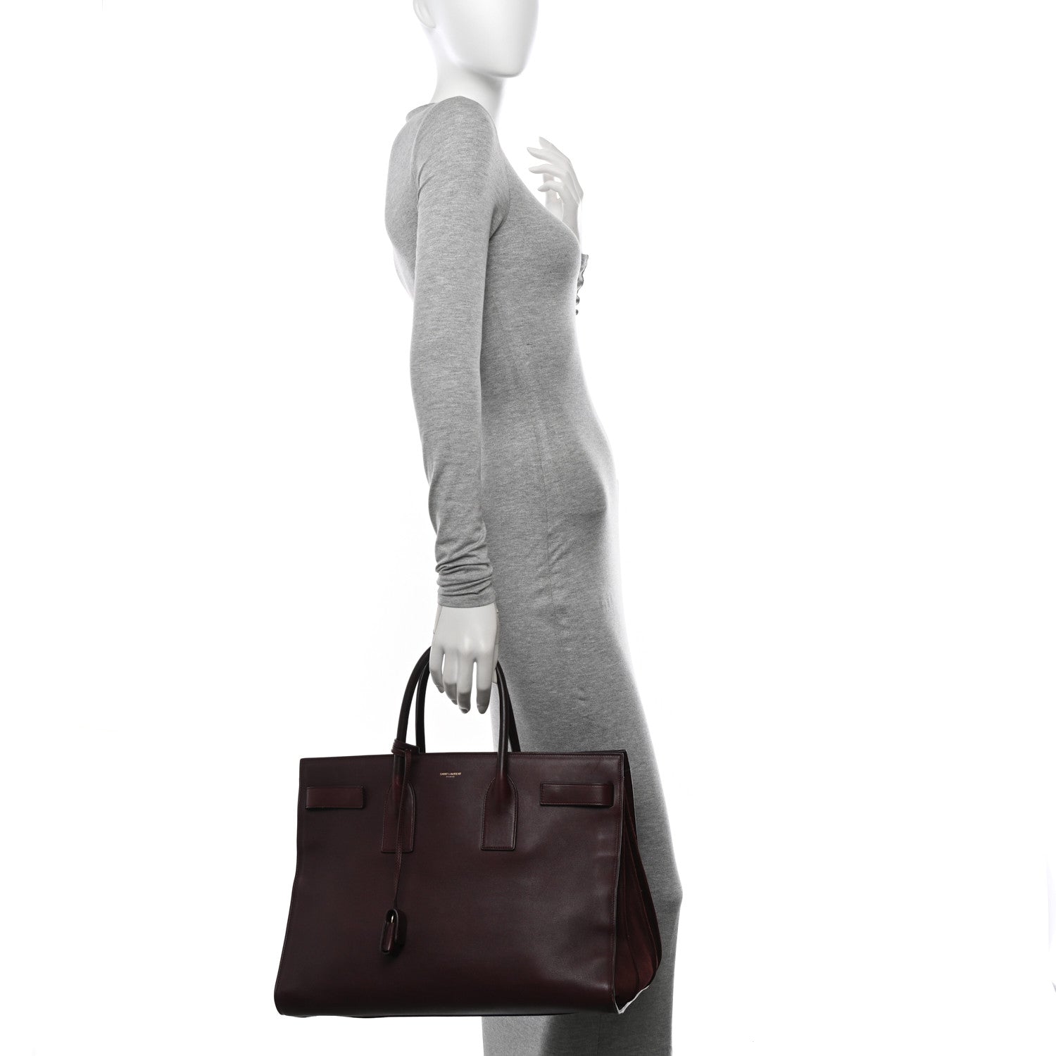 Saint Laurent Calfskin Large Sac de Jour Carryall Amarena 2 of 14
