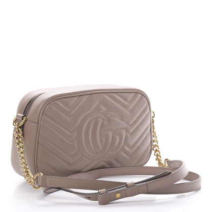 Gucci Calfskin Matelasse Small GG Marmont Chain Shoulder Bag Porcelain Rose 3 of 12