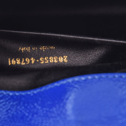 Saint Laurent Textured Patent Calfskin Large Belle De Jour Clutch Royal Blue 7 of 7