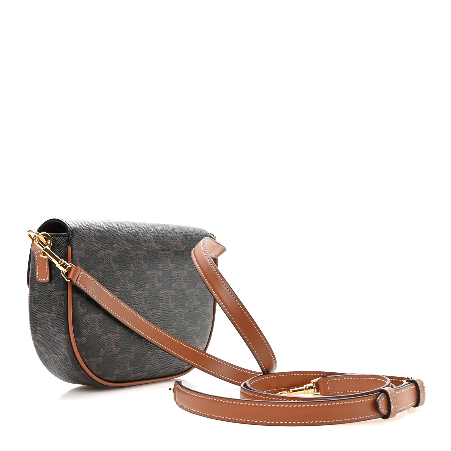 Triomphe Canvas Folco Shoulder Bag Tan Tan