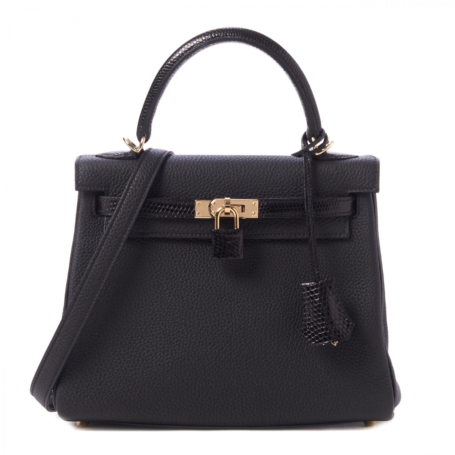 Hermes Togo Lizard Kelly Retourne Touch 25 Black 1 of 34