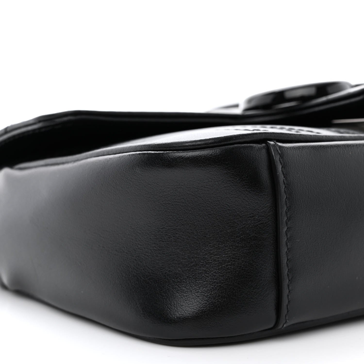 Gucci Calfskin Matelasse Monochrome Mini GG Marmont Shoulder Bag Black 9 of 11