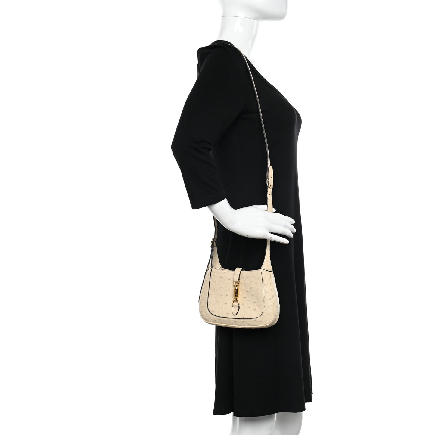 Ostrich Mini Jackie 1961 Hobo Ivoire
