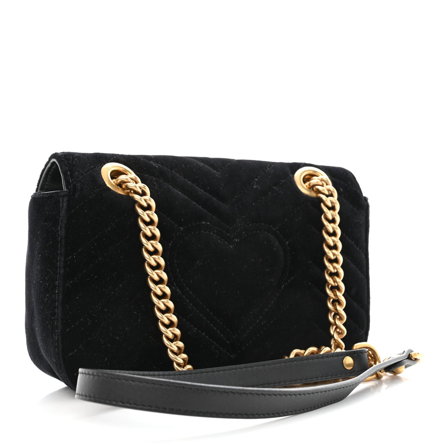 Velvet Matelasse Mini GG Marmont Shoulder Bag Black