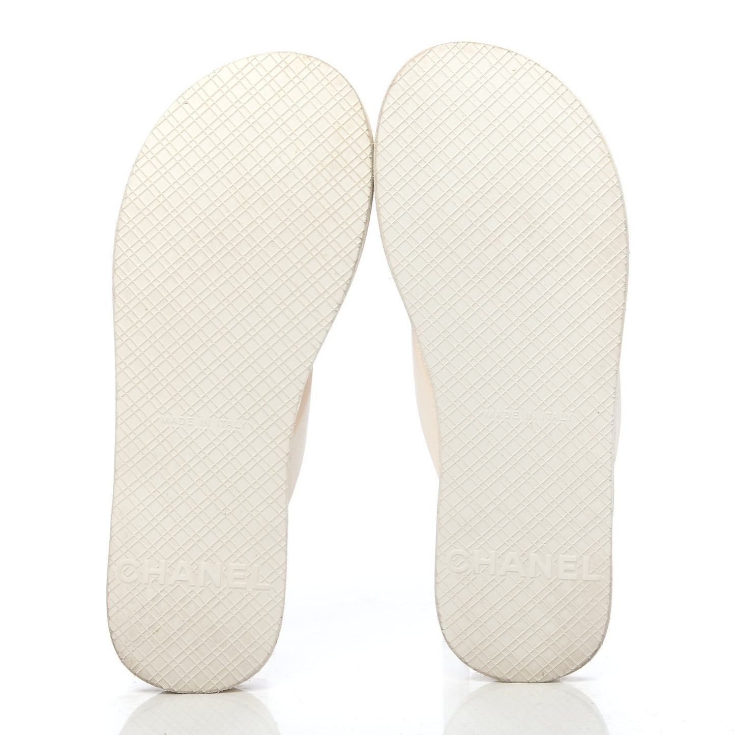 PVC Camellia Thong Sandals 36 Ivory