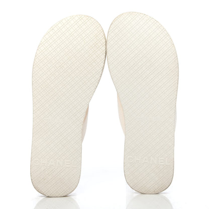 Chanel PVC Camellia Thong Sandals 36 Ivory 5 of 8