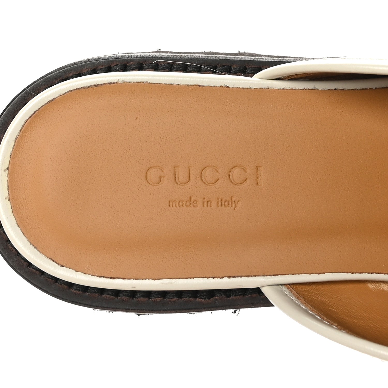 Gucci Cordovan Lux Horsebit Platform Mules 36.5 Mystic White