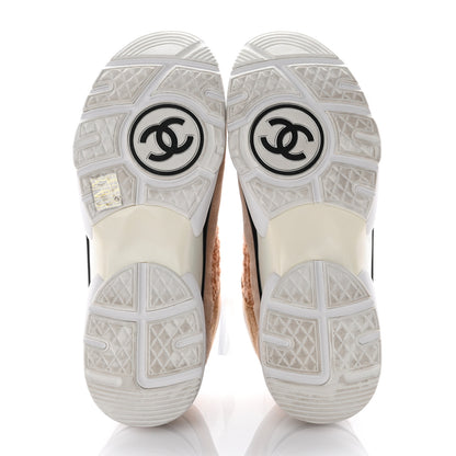 Chanel Suede Tweed Felt CC Sneakers 40.5 Beige 5 of 9