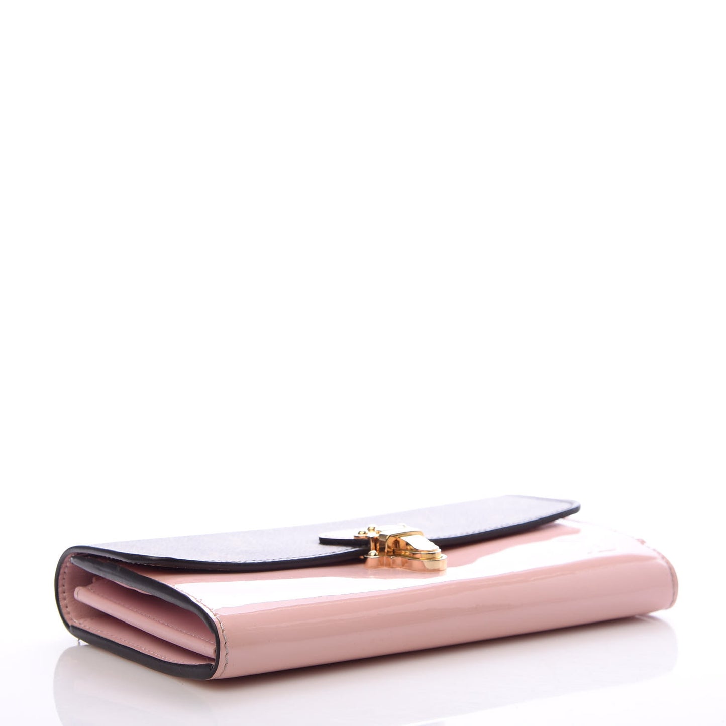 Patent Calfskin Monogram Cherrywood Wallet Rose Ballerine
