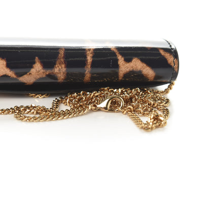 Burberry Calfskin Leopard Print Mini Jody Chain Card Case Black 9 of 12