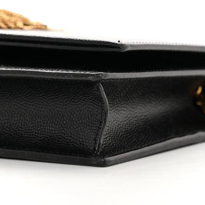 Saint Laurent Grain De Poudre Classic Monogram Kate Tassel Chain Wallet Black 10 of 11
