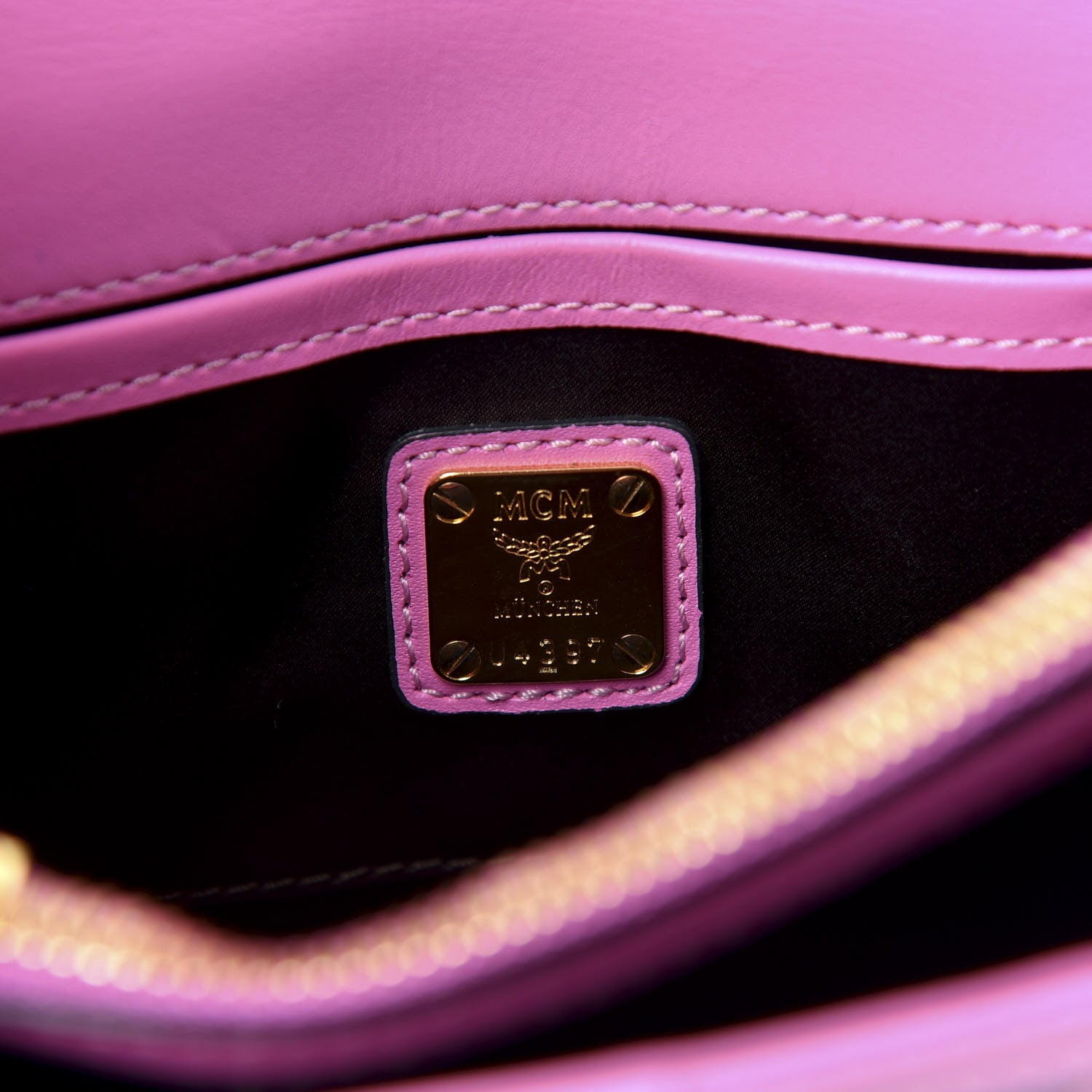 MCM Visetos Mini Tracey Satchel Pink 5 of 8