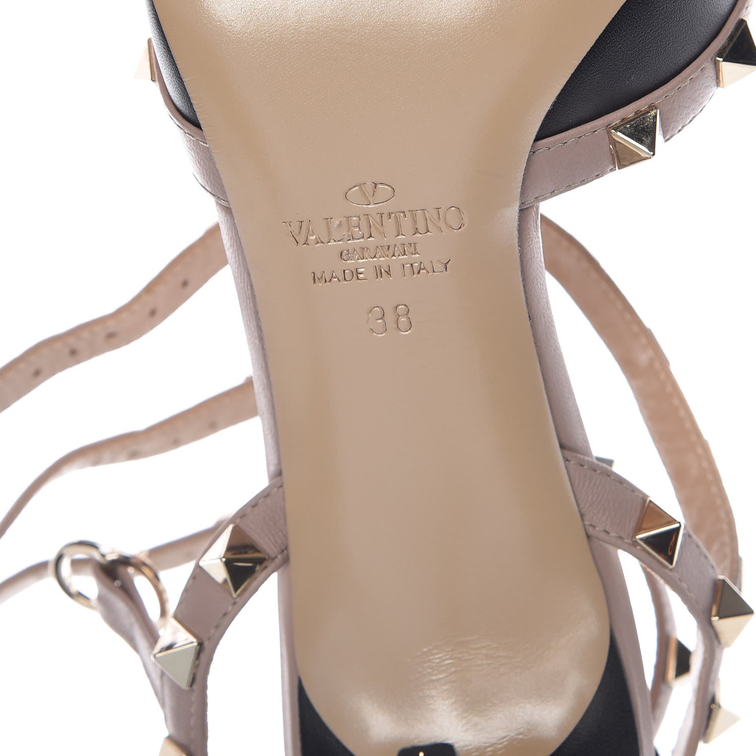 Valentino Garavani Calfskin Nappa Rockstud Ankle Strap 65mm Pumps 38 Black Poudre 6 of 8