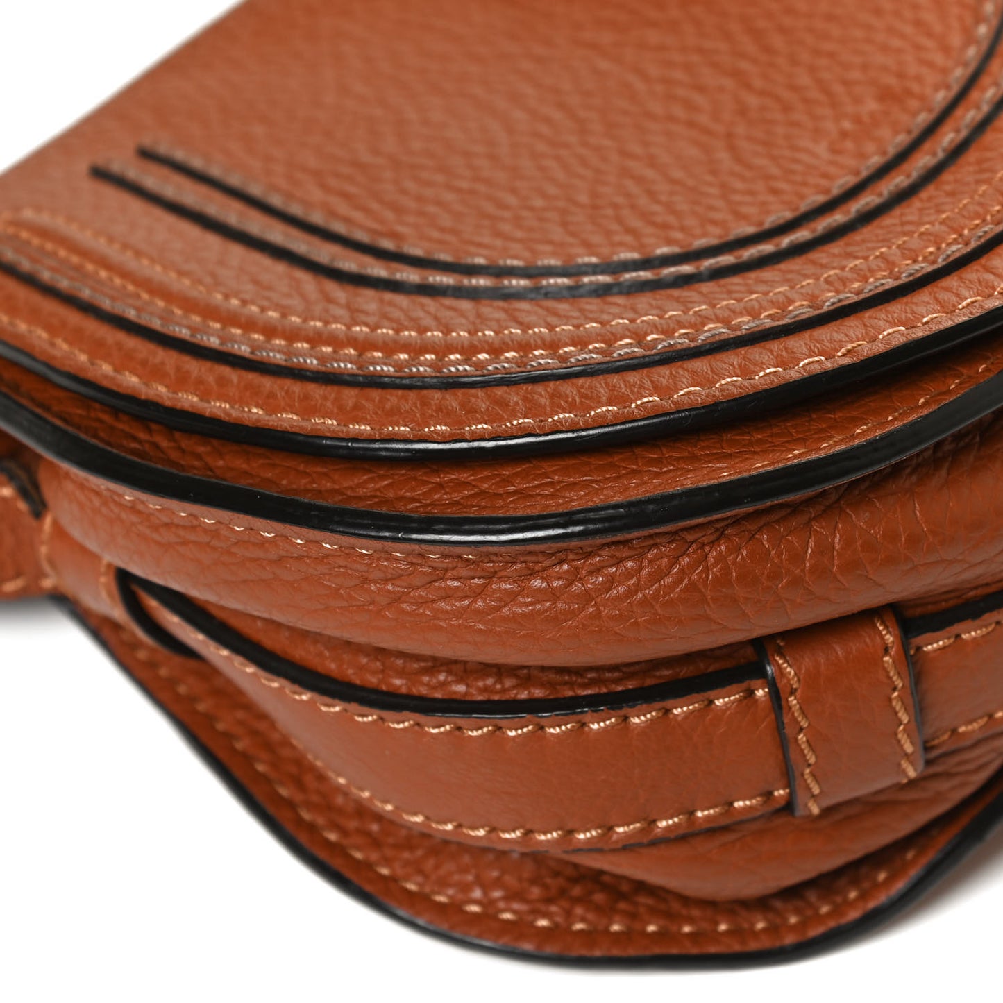 Calfskin Mini Marcie Round Crossbody Bag Tan
