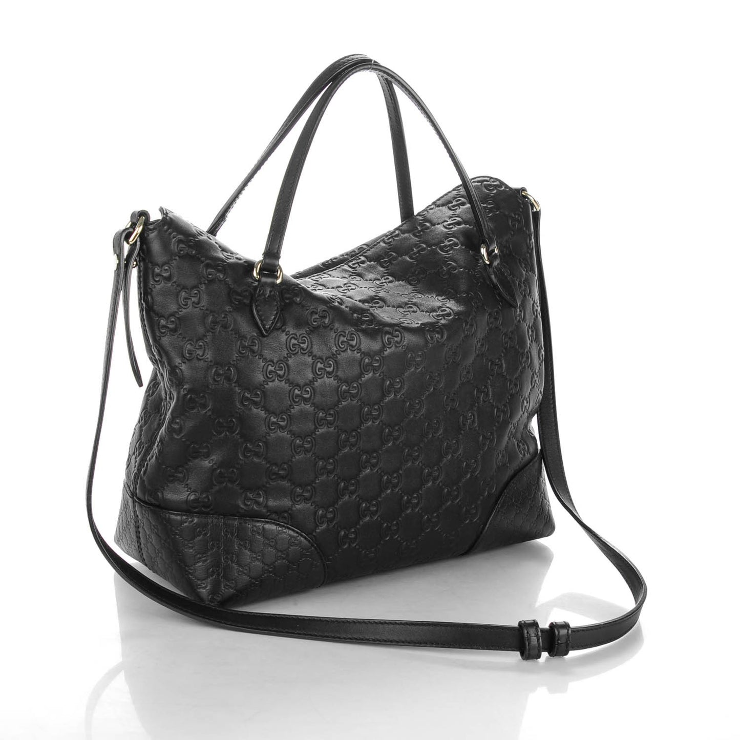 Guccissima Medium Bree Foldover Tote Black