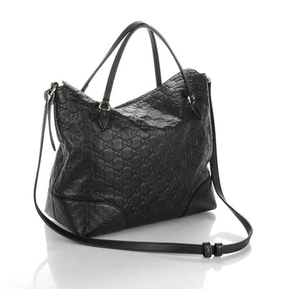 Gucci Guccissima Medium Bree Foldover Tote Black 3 of 7
