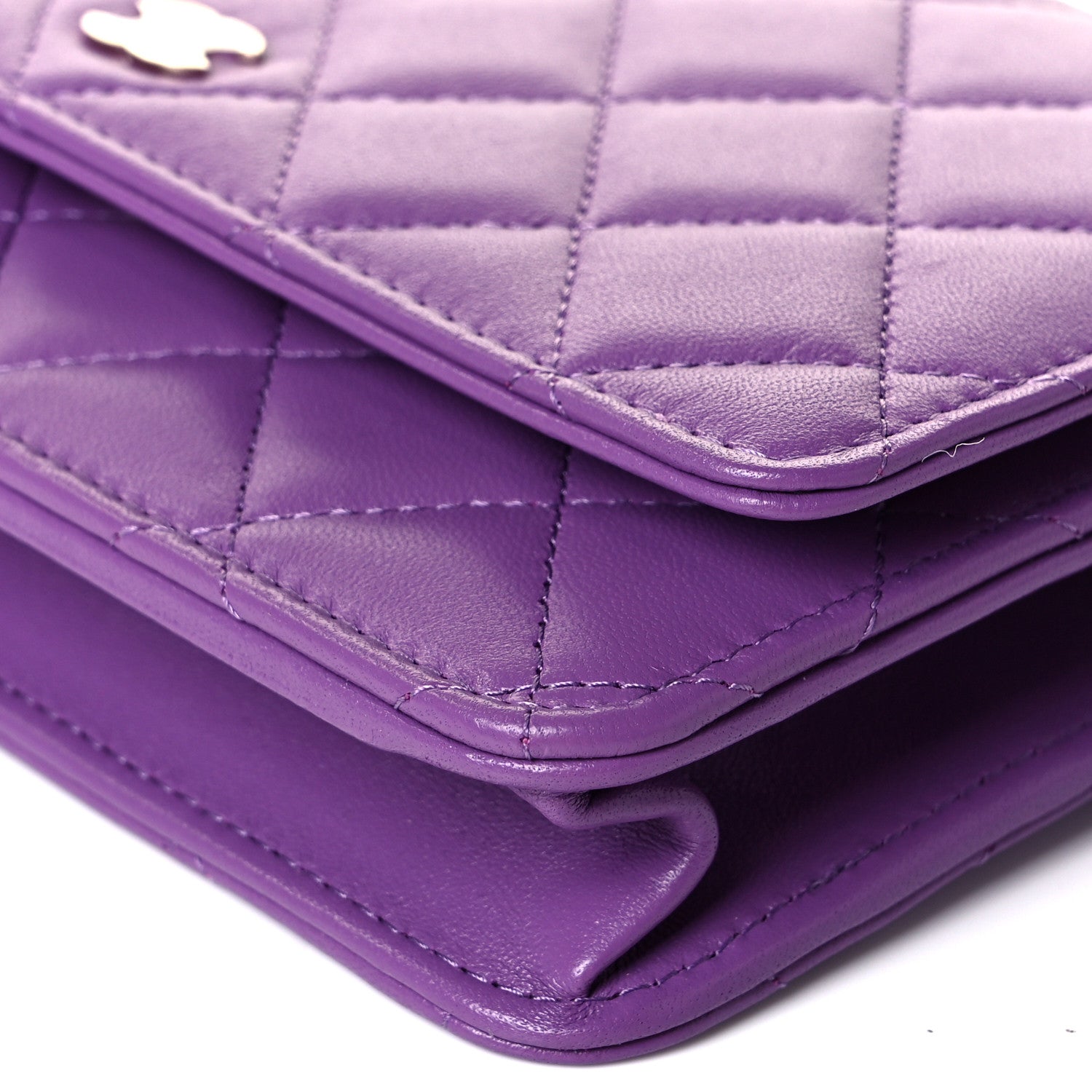 Chanel Lambskin Quilted Wallet On Chain WOC Purple 15 of 16