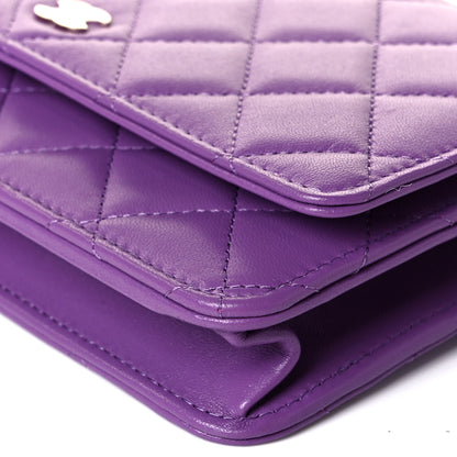 Chanel Lambskin Quilted Wallet On Chain WOC Purple 15 of 16