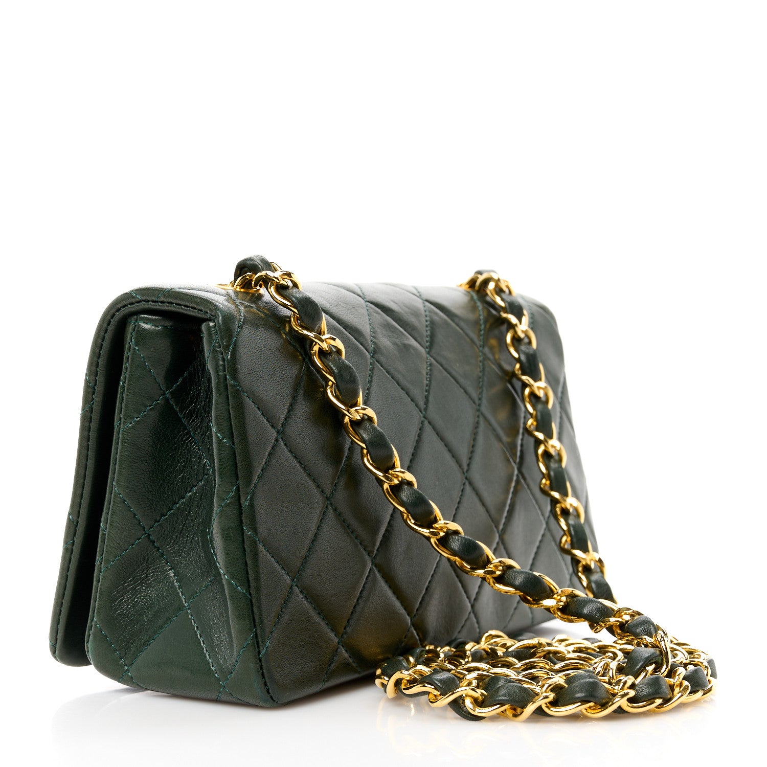 Chanel Lambskin Quilted Small Single Flap Green 3 of 11
