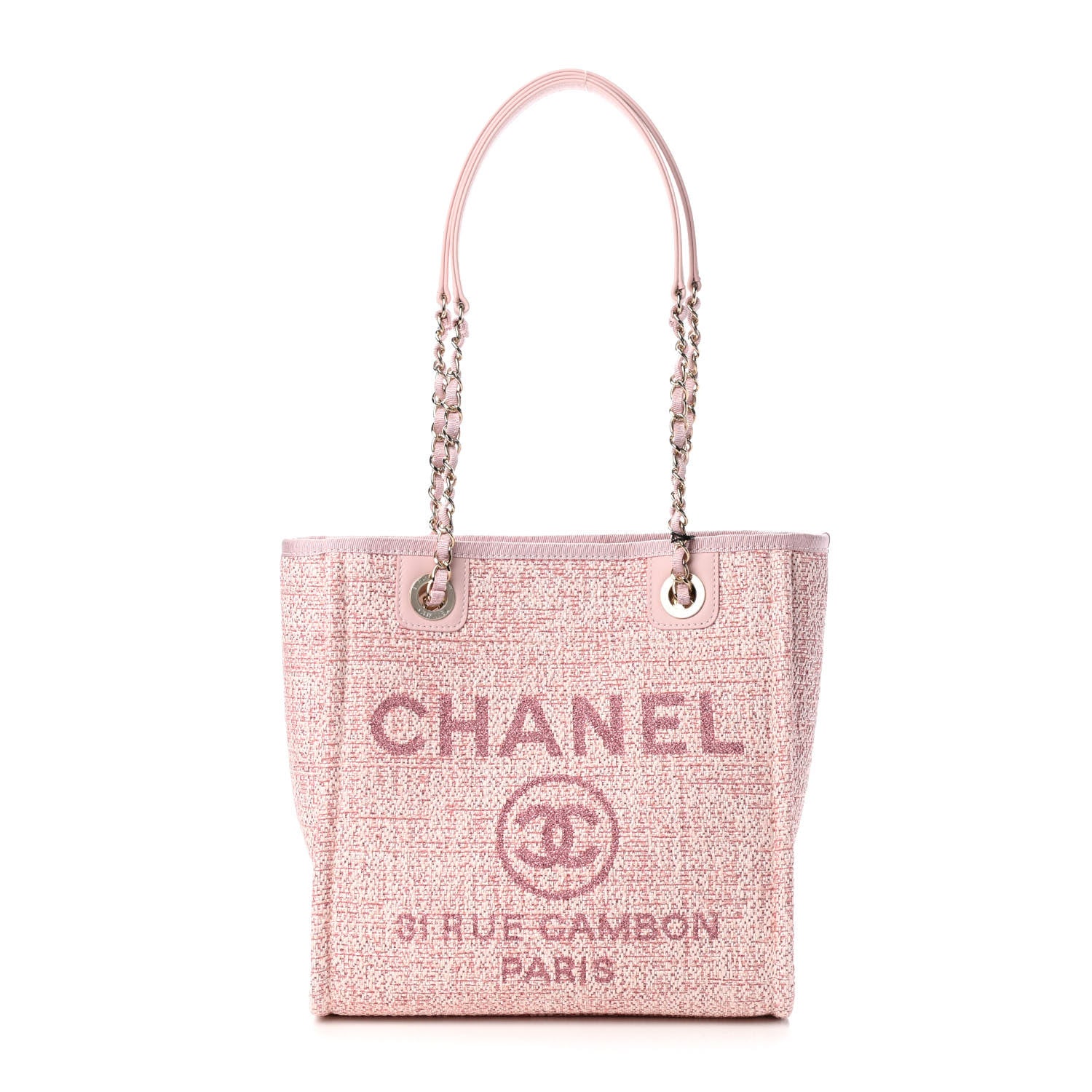 Chanel Lurex Boucle Mini Deauville Tote Pink 1 of 10