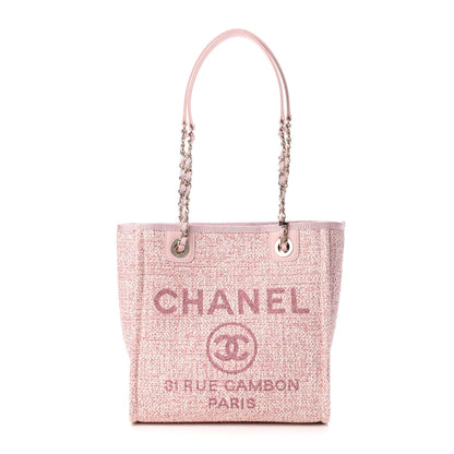 Chanel Lurex Boucle Mini Deauville Tote Pink 1 of 10