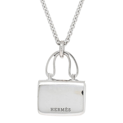 Hermes 18K White Gold Diamond Constance Amulettes Pendant Necklace 5 of 5