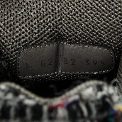 Chanel Suede Tweed Goatskin CC Sneakers 39.5 Grey Purple 6 of 6