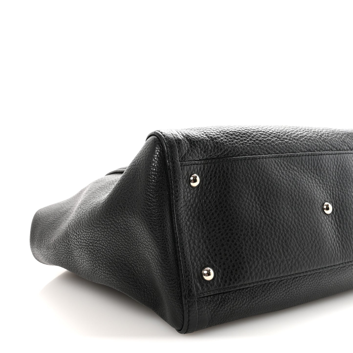 Pebbled Calfskin Medium Soho Shoulder Bag Black
