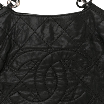 Chanel Iridescent Calfskin Stitched CC Shopping Tote Black 9 of 11