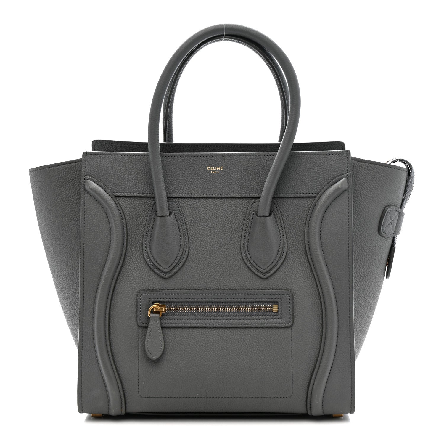 Celine Baby Drummed Calfskin Micro Luggage Kohl 1 of 16