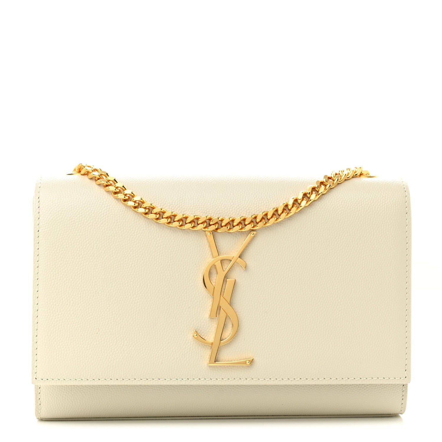 Saint Laurent Grain De Poudre Small Monogram Kate Satchel Blanc Vintage 1 of 10
