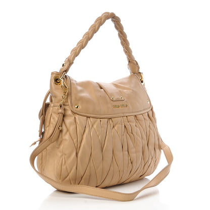 Miu Miu Nappa Matelasse Coffer Hobo Beige 4 of 16
