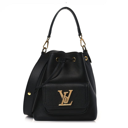 Louis Vuitton Calfskin Lockme Bucket MM Black 1 of 10