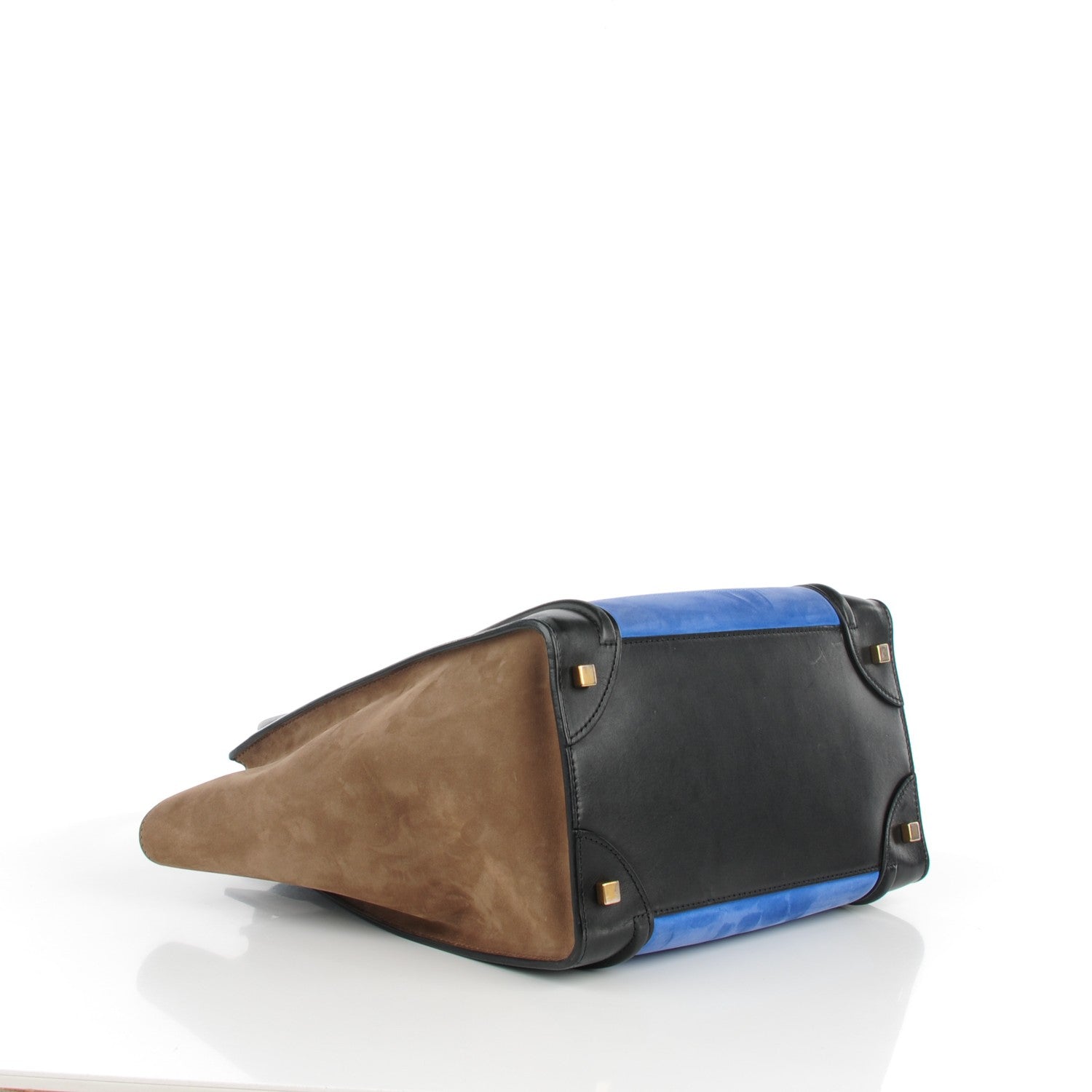 Celine Nubuck Smooth Calfskin Mini Tri-Color Luggage Royal Blue 4 of 8