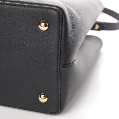 Fendi Vitello Dolce Century Petite 2Jours Tote Black Carbone 9 of 10